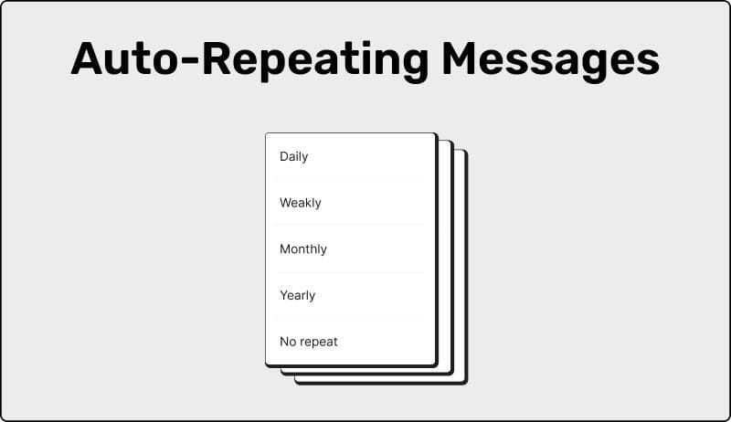Auto-repeating WhatsApp message repeat options: daily, weekly, monthly, yearly