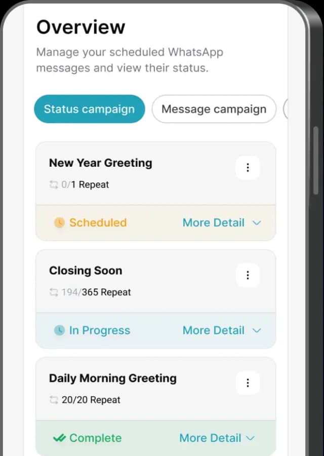 Step 3: Send messages and publish Status updates automatically